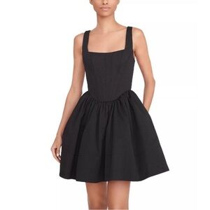 NWT Staud Landscape Mini Dress Corset Classic Party Cocktail Black Noir